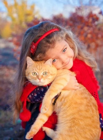 Девочка и кот картинки