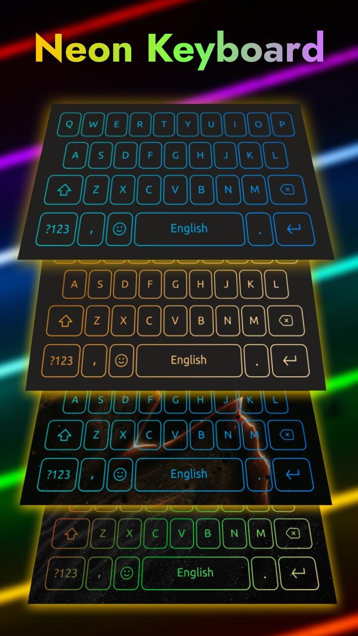 Неоновая клавиатура на телефоне
