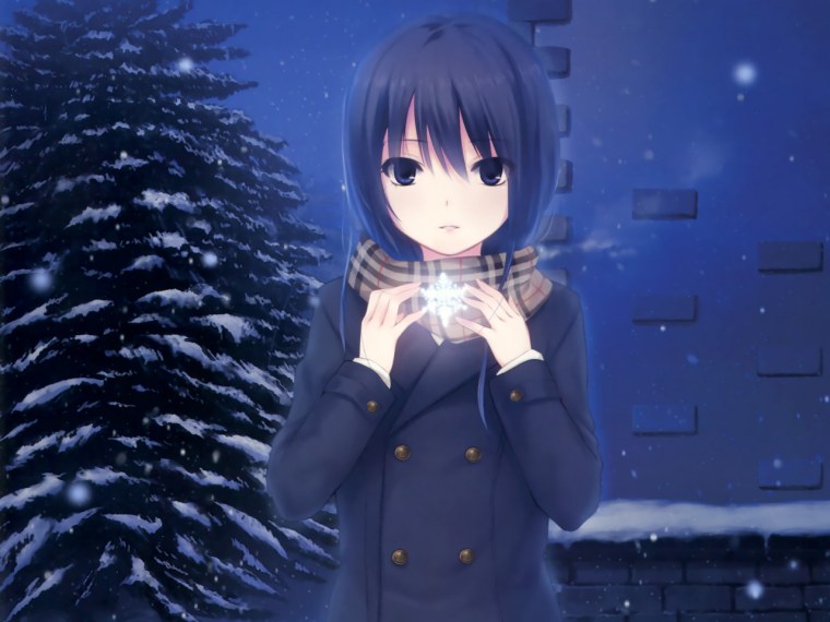 Зимние аниме девочки
