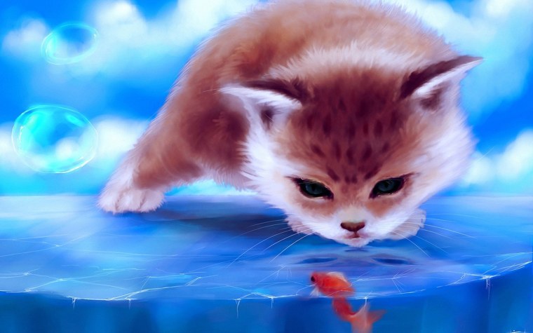 Милые котики арт