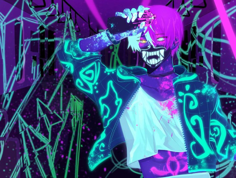 Неоновый парень арт