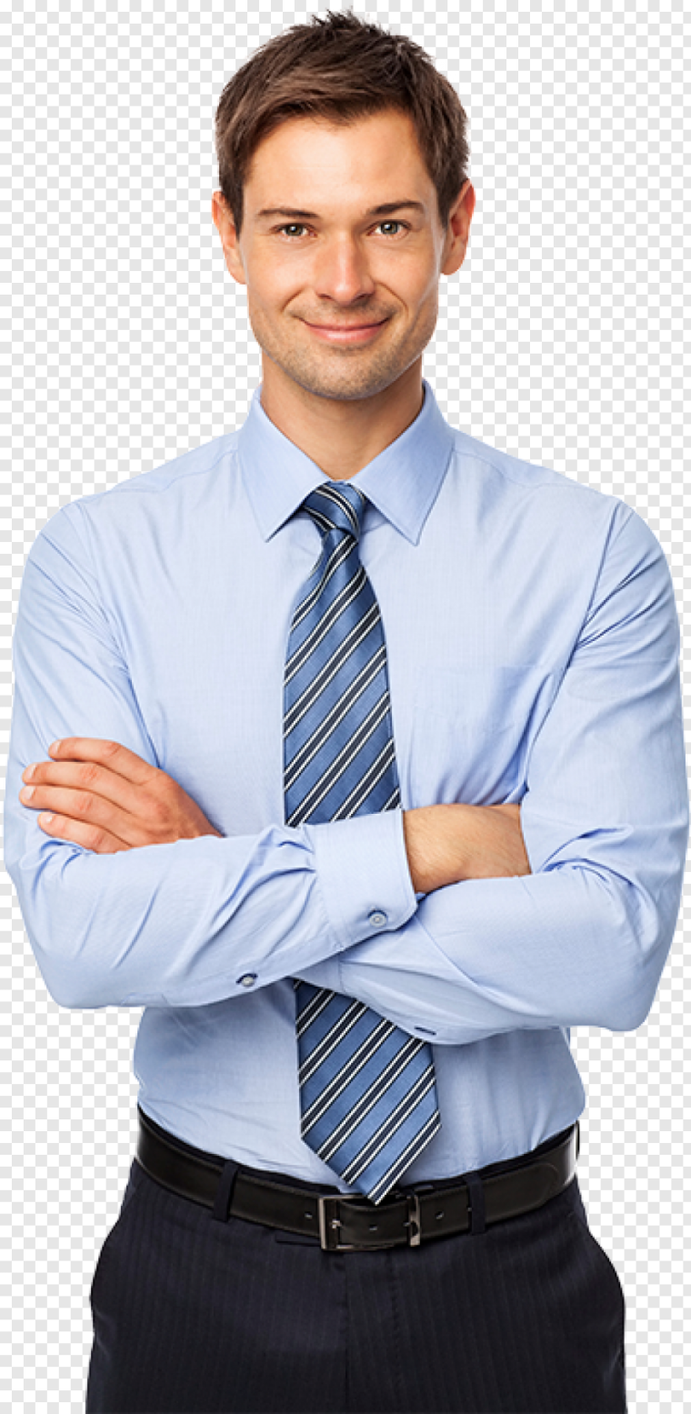 Деловой мужчина улыбается