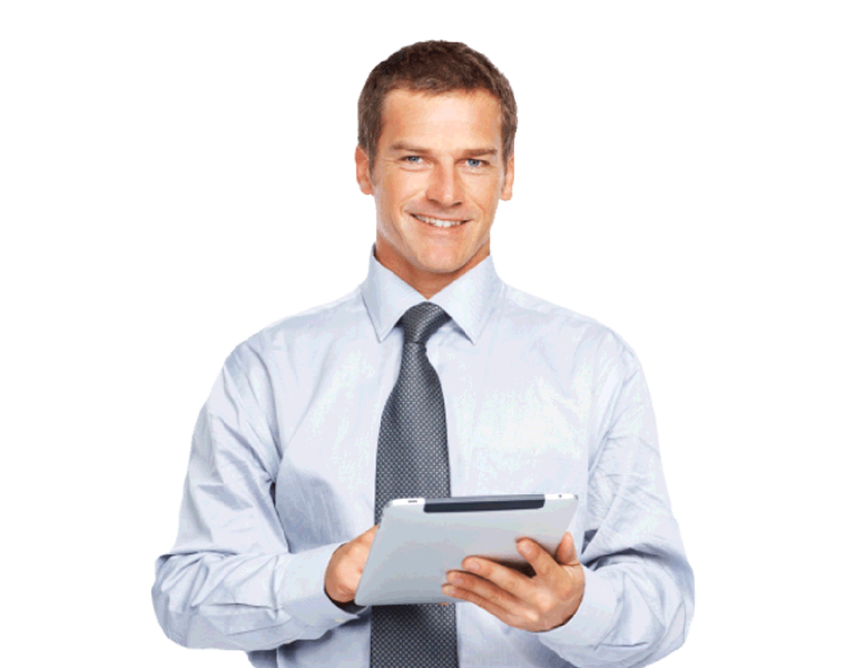 Мужчина с планшетом