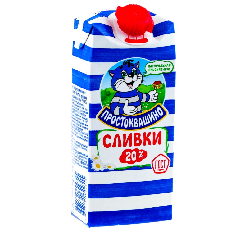 Сливки Простоквашино ультрапастеризованные 20%, 350 г
