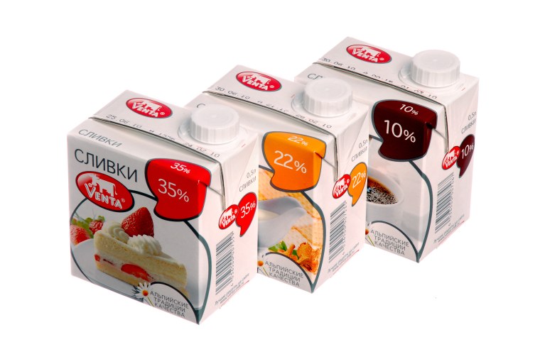 Сливки упаковка