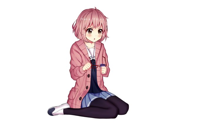Аниме девушка сидит