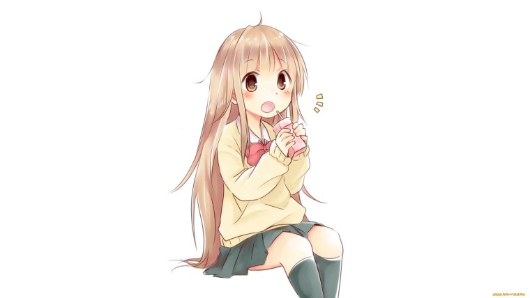 Аниме тянки на белом фоне