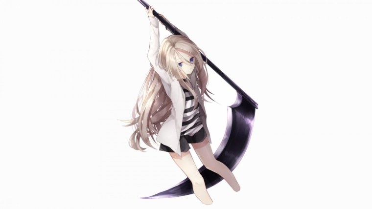 Аниме девушка на белом фоне