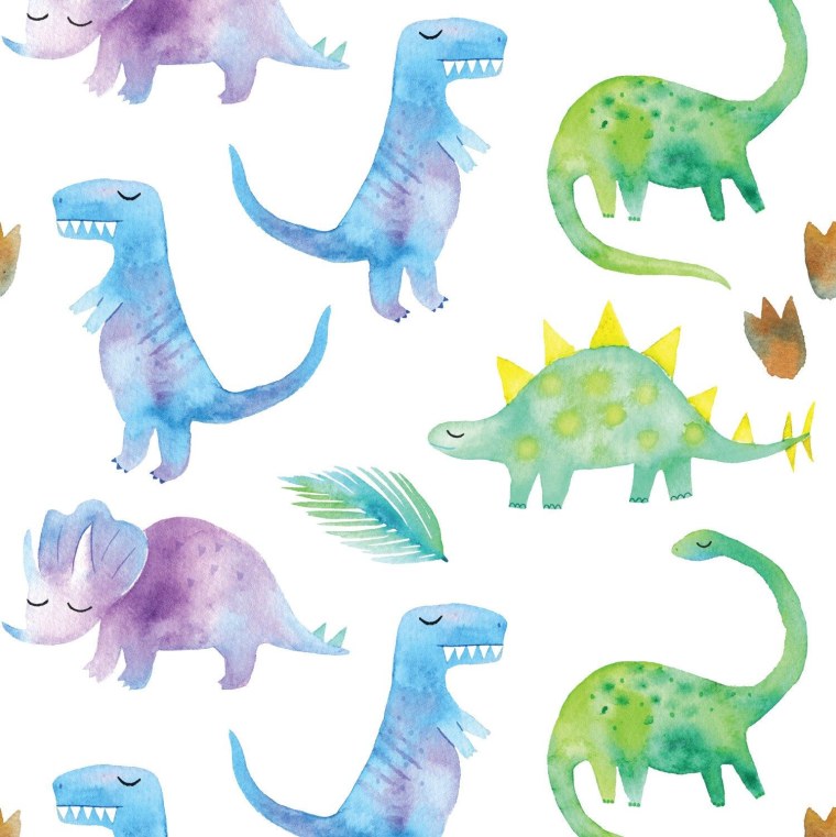 Динозавры акварель
