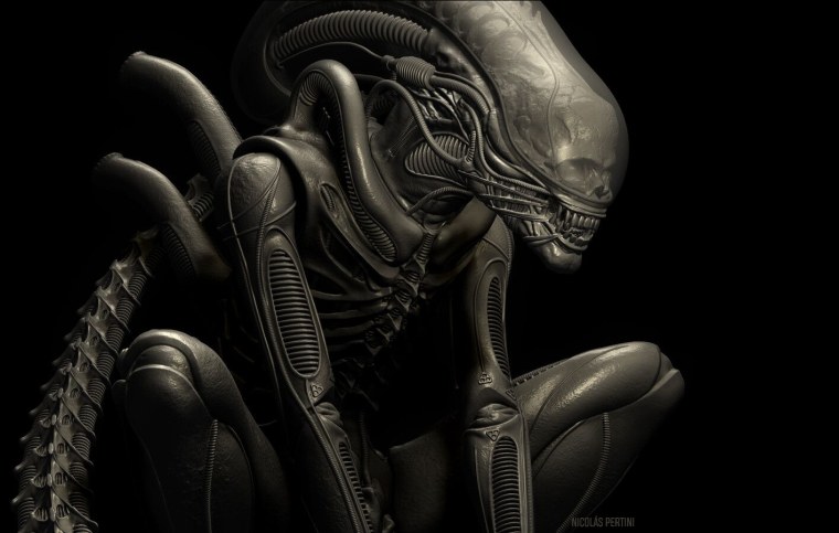 Мотошлем чужой Ксеноморф