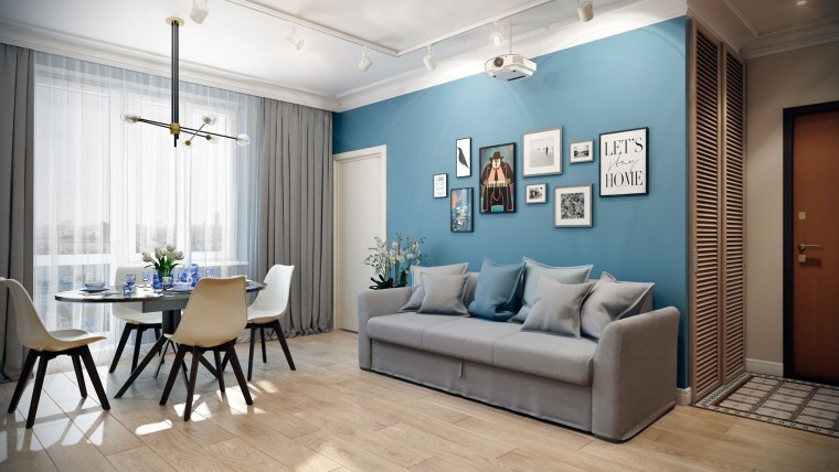 Зал в скандинавском стиле