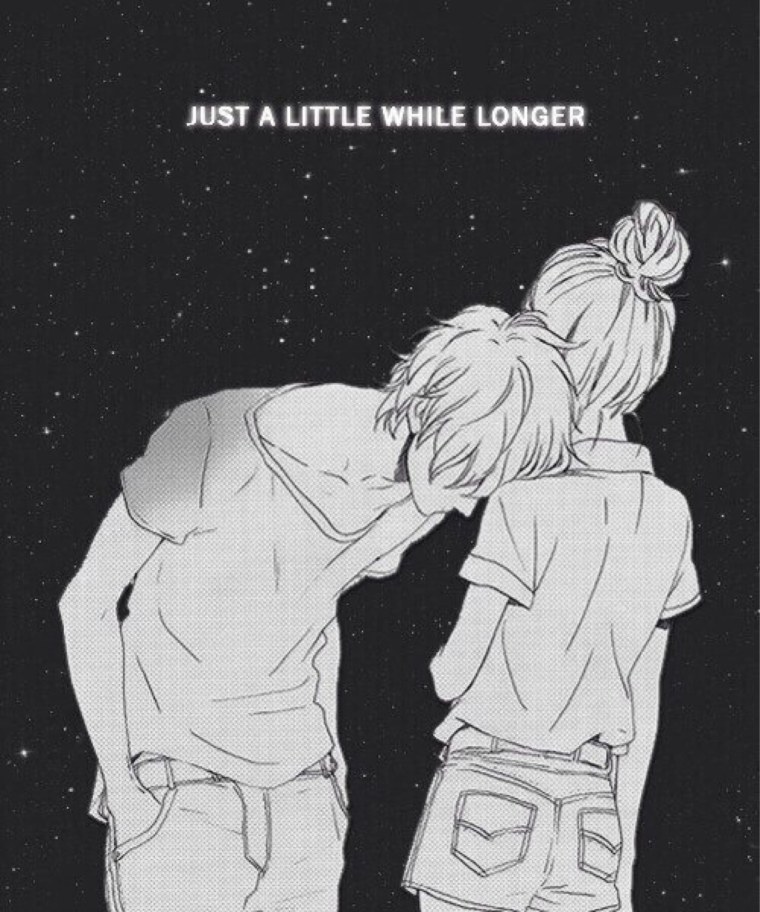 Аниме любовь черно белое