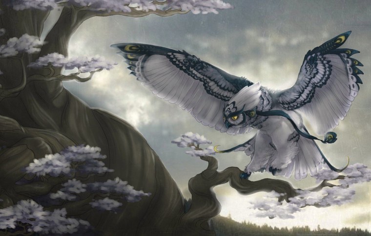 Сова сипуха синяя