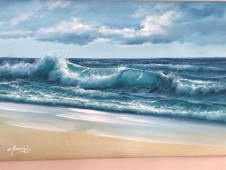 Живопись море волны берег