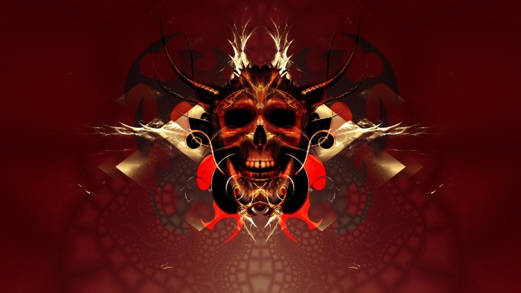 Красный череп на черном фоне