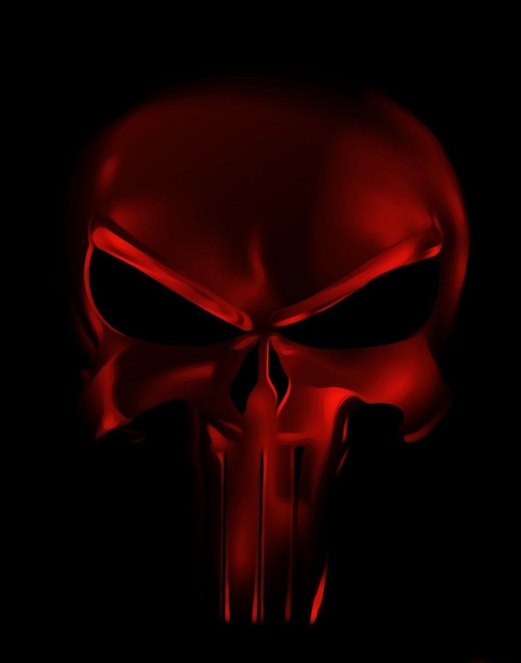 Красный череп на черном фоне