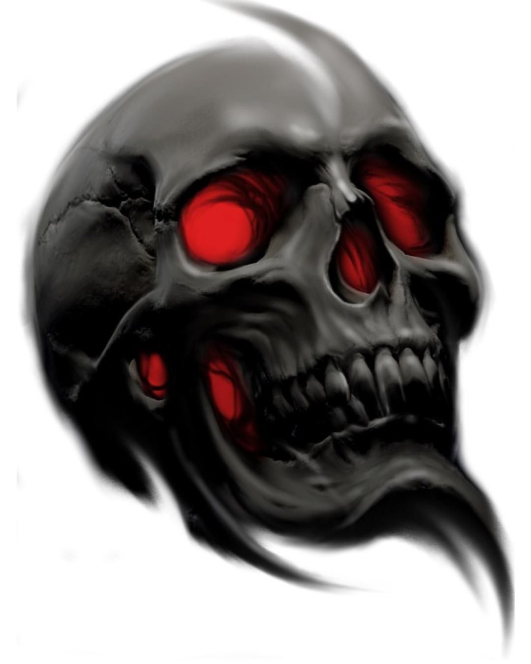 Красный череп на черном фоне