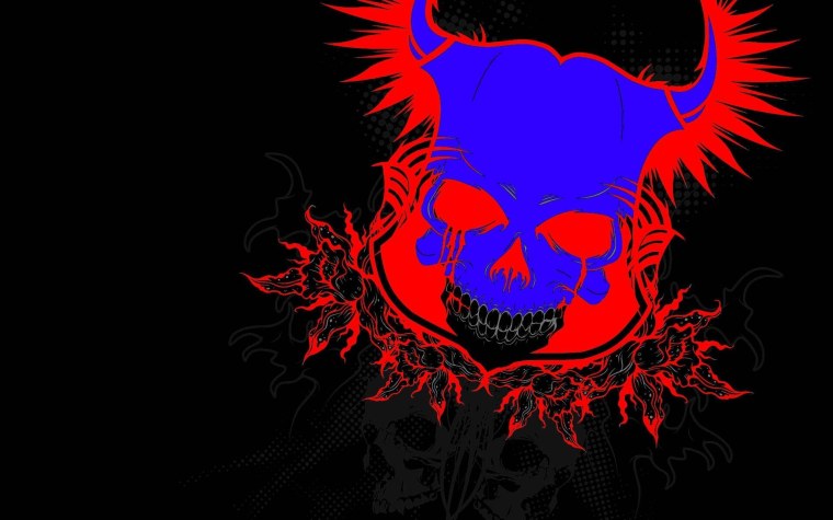 Кровавый череп на черном фоне