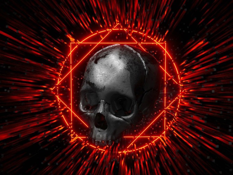 Красный череп обои
