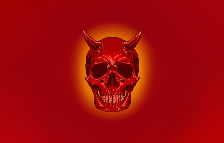 Череп на розовом фоне