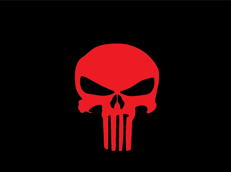 Красный череп на черном фоне