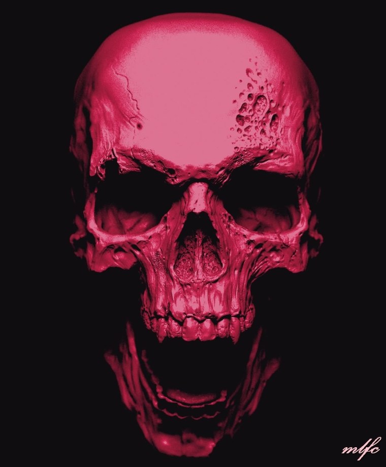 Красный череп на черном фоне