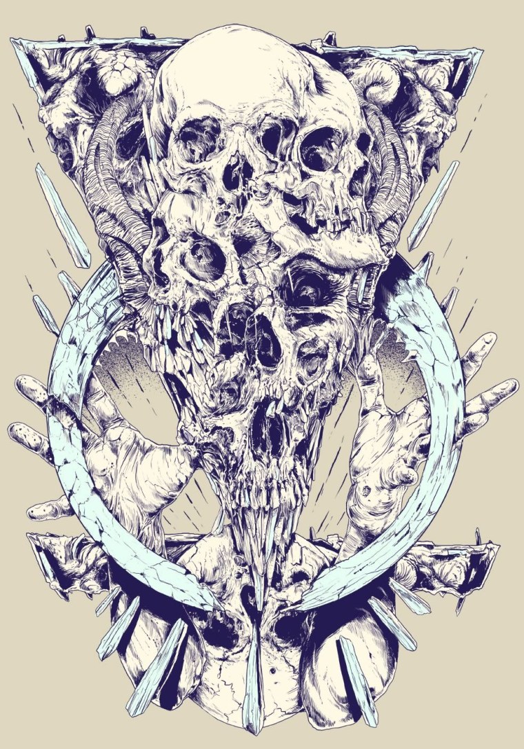 Красивые черепа с розовым