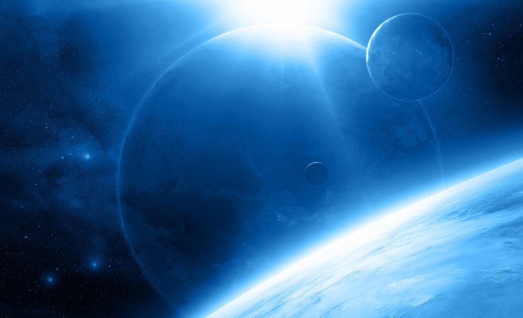 Синий космос обои