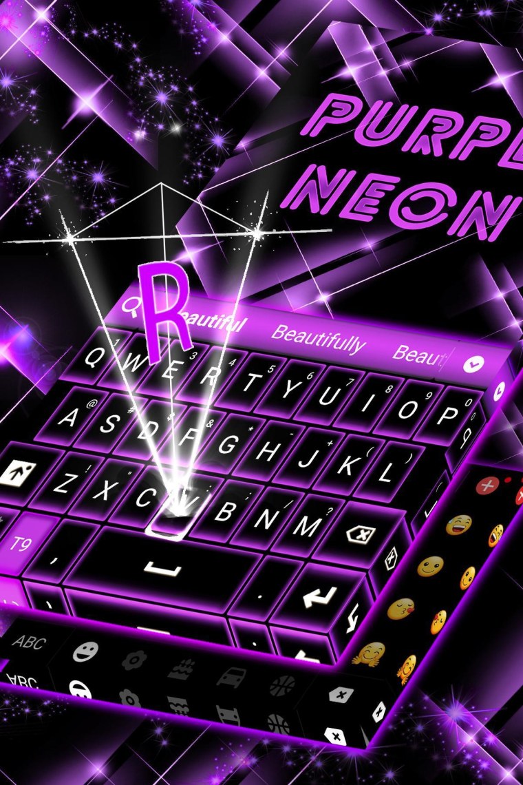 Фиолетовый неон клавиатура