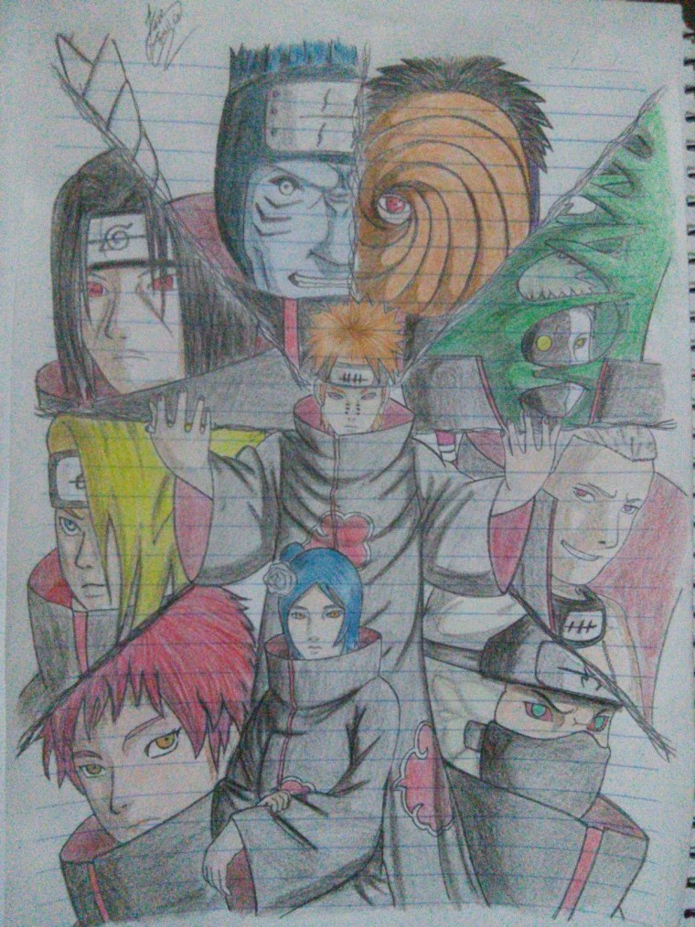 Рисунок аниме Наруто Акацуки Кисаме