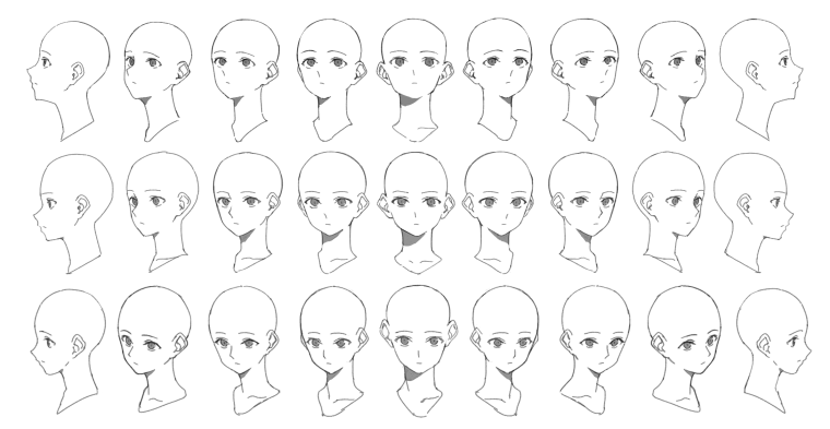 Голова в профиль референс аниме