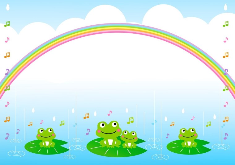 Лягушка на фоне радуги
