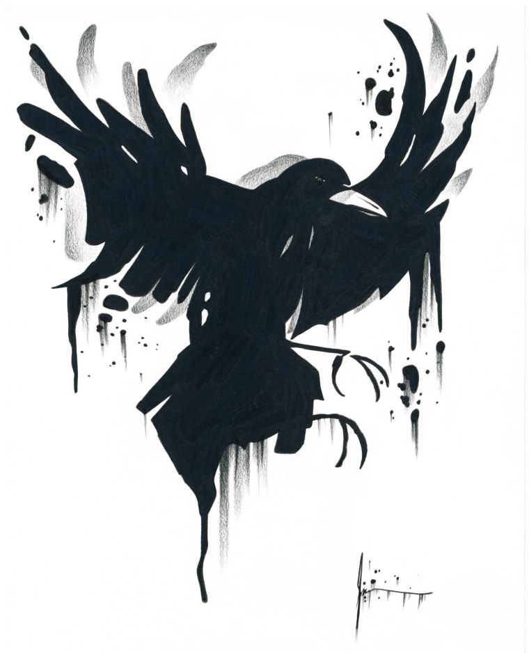 Ворон на фоне Луны