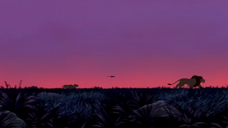 Король Лев Саванна ночью