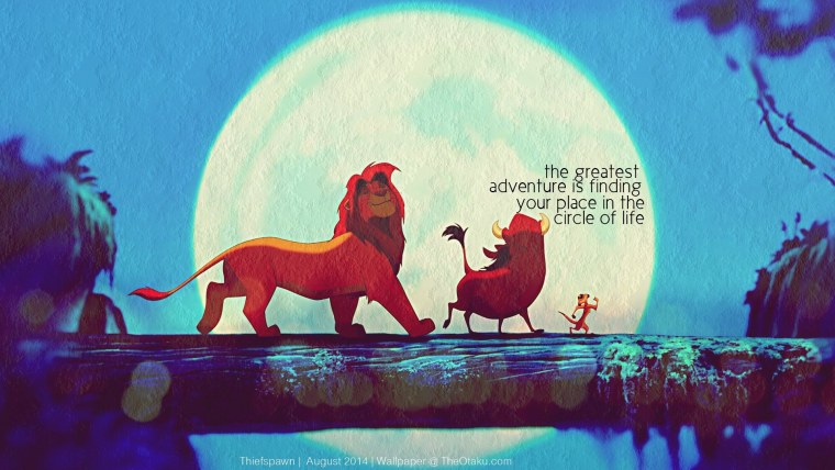 Тимон и Пумба на фоне Луны