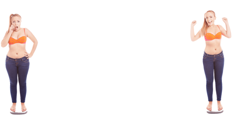 Похудение на белом фоне