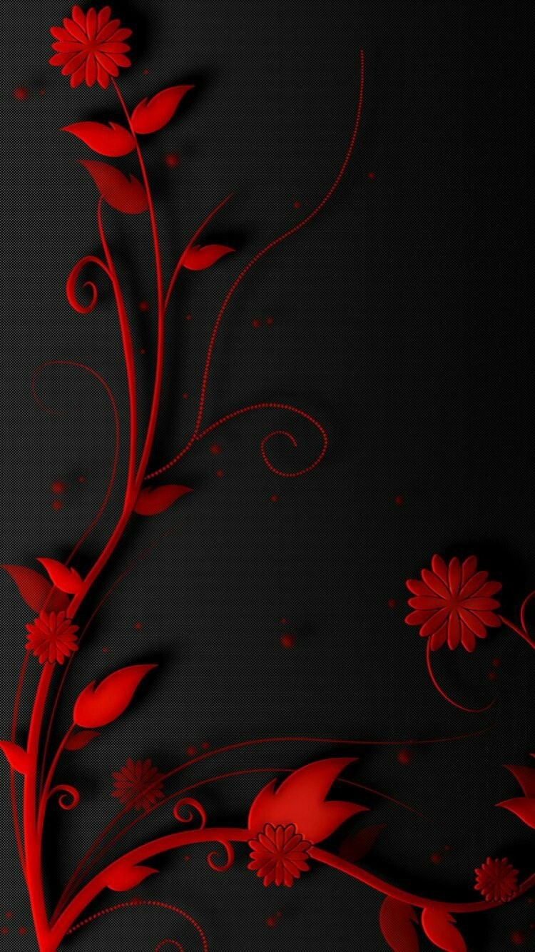 Красные узоры на черном фоне