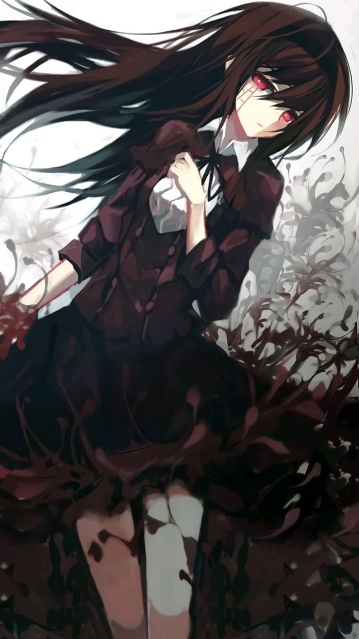 Аниме девушка с черными волосами