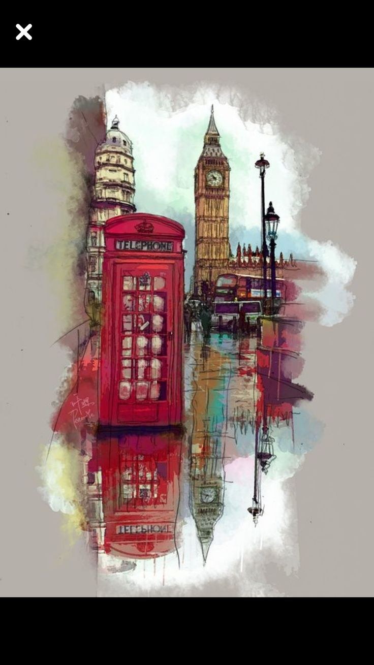 Англия Биг Бен рисунок