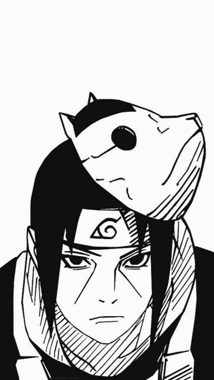 Наруто чёрно белый Какаши