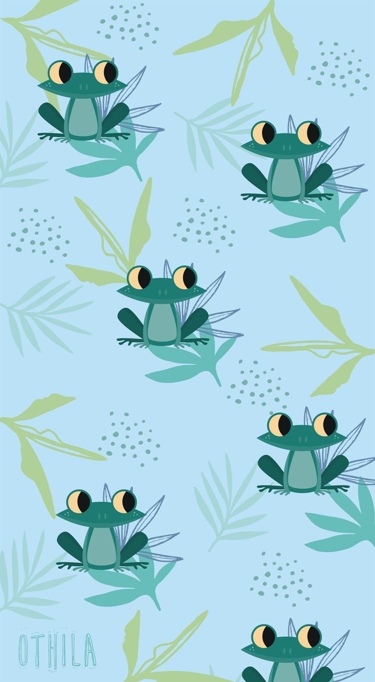 Фон с лягушками милые