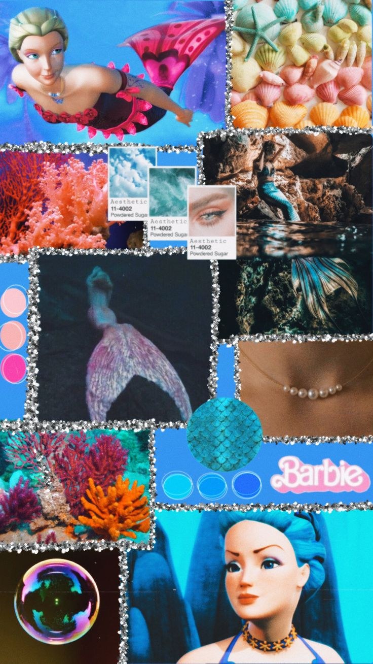 Барби Русалочка Эстетика коллаж