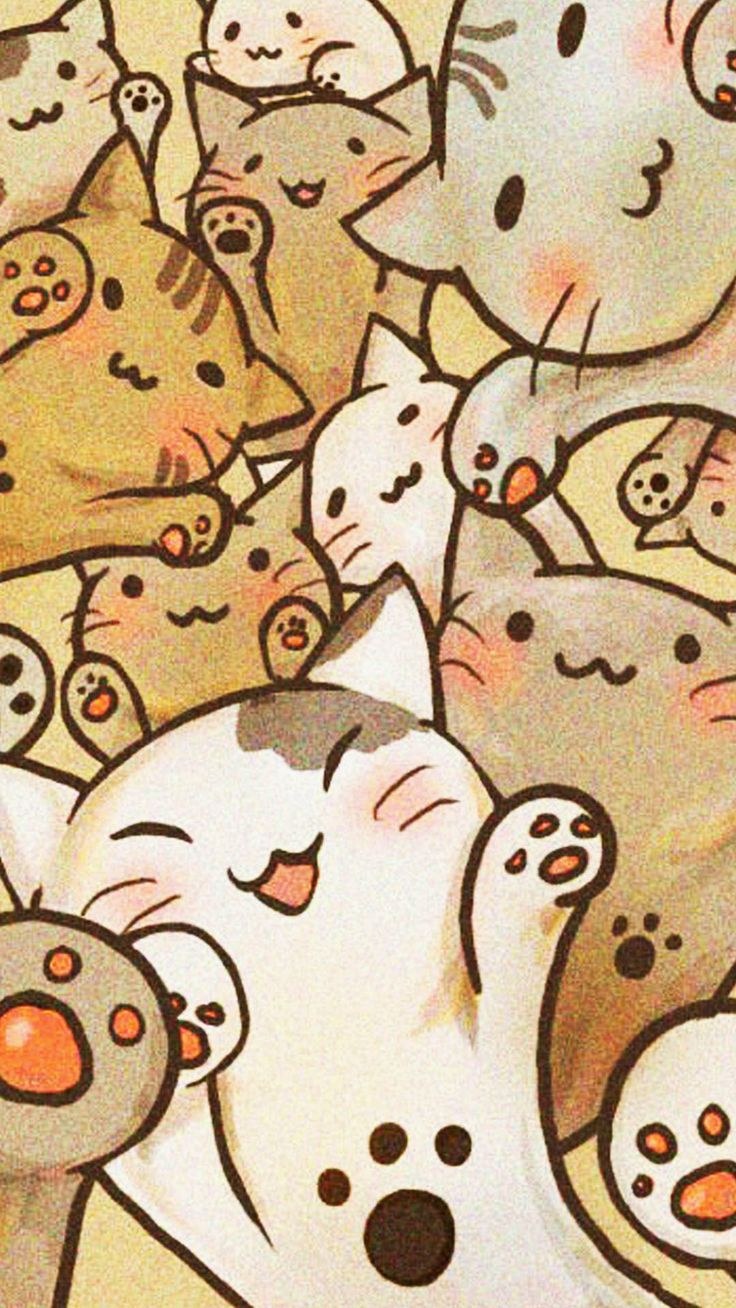 Милый фон с котиками