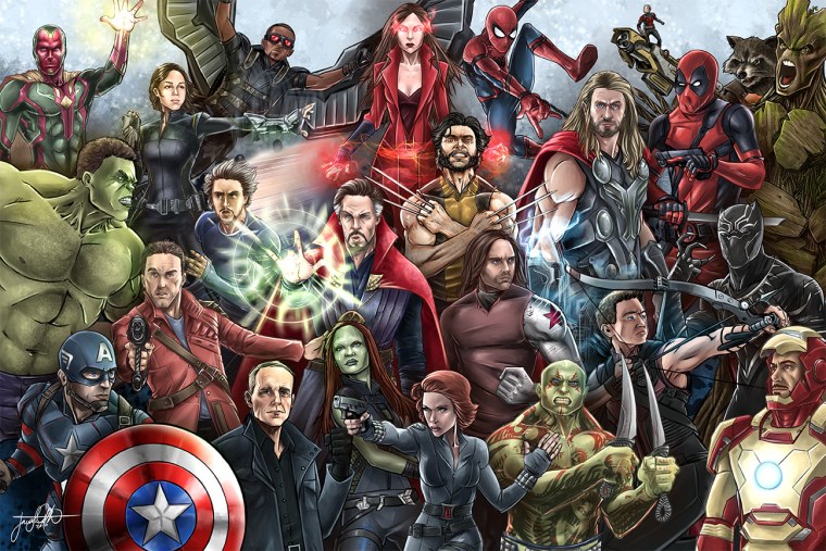 Персонажи Марвел коллаж