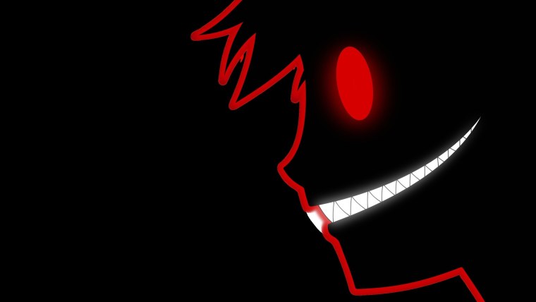 Злая улыбка на черном фоне