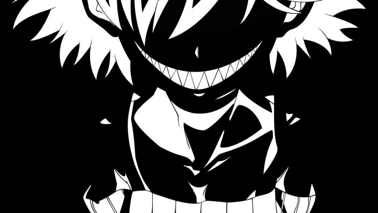 Весёлый смайлик на чёрном фоне