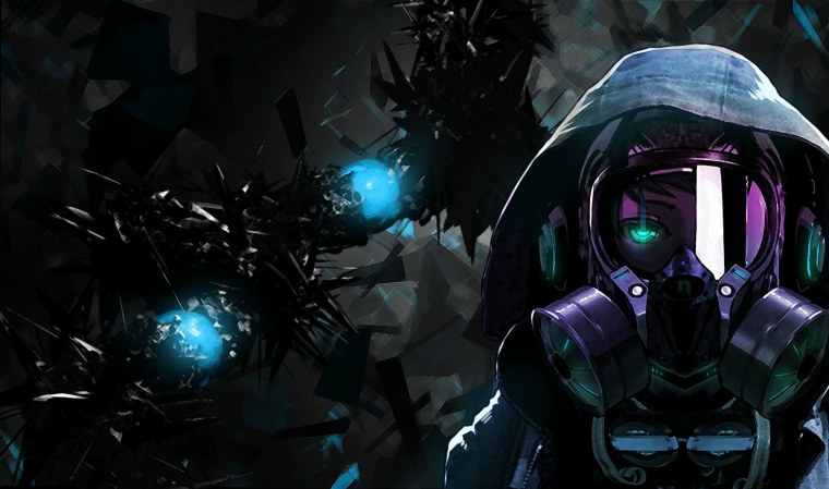 Аниме парень в противогазе