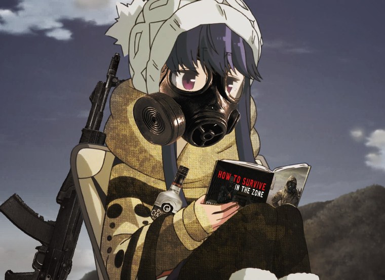 Девушка в респираторе