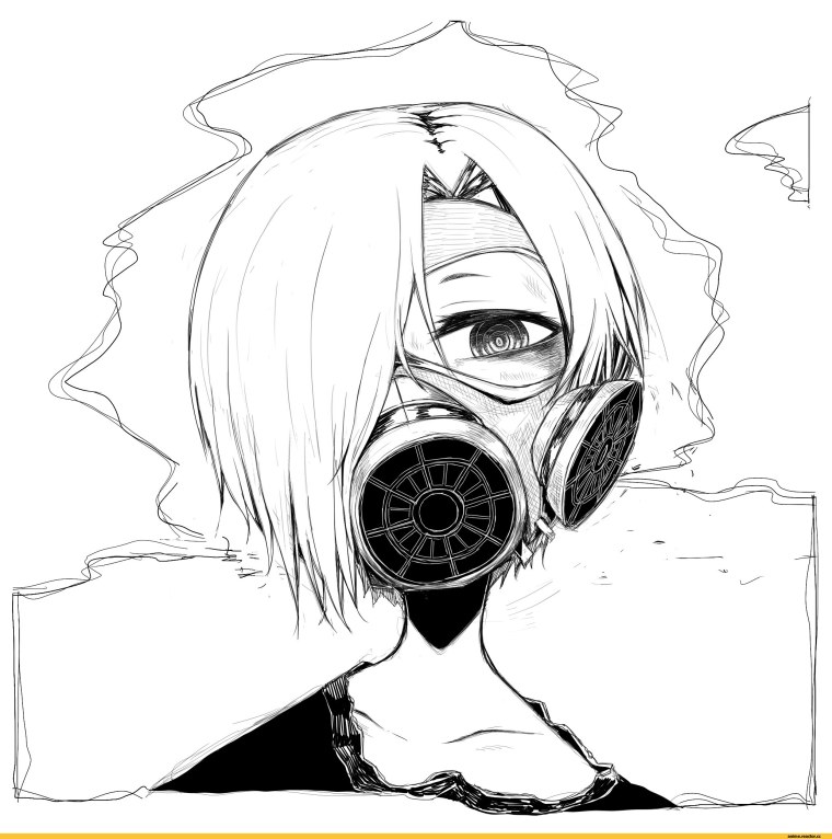 Мальчик в противогазе