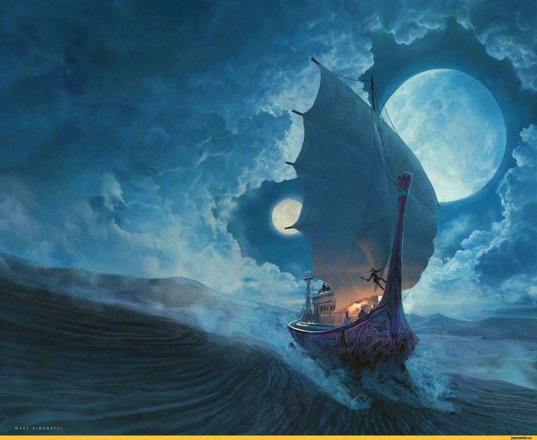 Корабль на закате